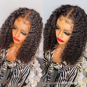 Cheap Deep Wave Bob Wig Human Hair Hd Full Transparent Lace Front Wig Raw Indian Virgin Curly Human Hair Lace Frontal Wig Vendor
